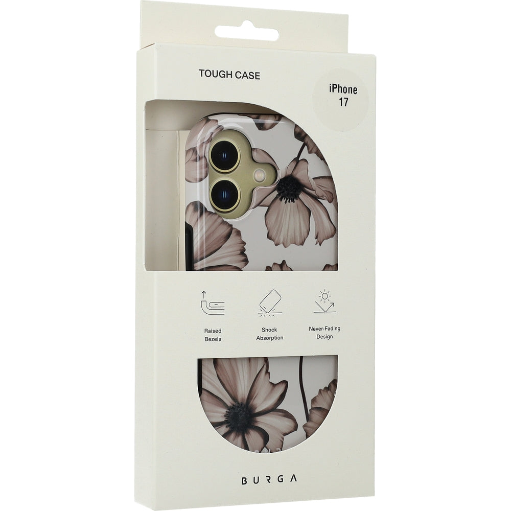 Handyhülle für iPhone 17, Burga Barely Yours Tough Magnetic, braun mit Blumenmuster