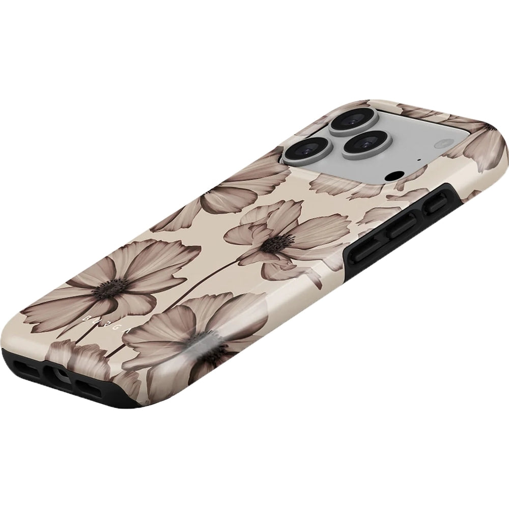 Handyhülle für iPhone 17 Pro, Burga Barely Yours Tough Magnetic, braun mit Blumenmuster