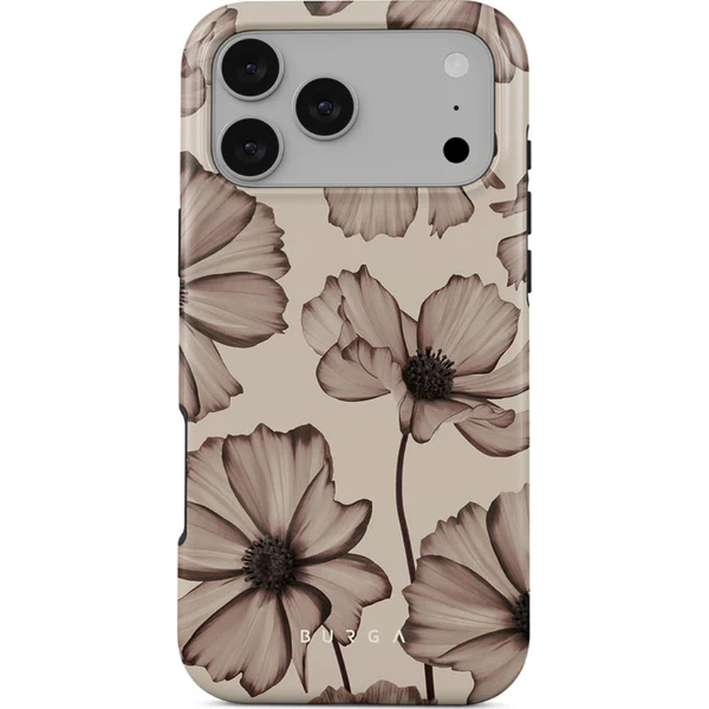 Handyhülle für iPhone 17 Pro Max, Burga Barely Yours Tough Magnetic, braun mit Blumenmuster