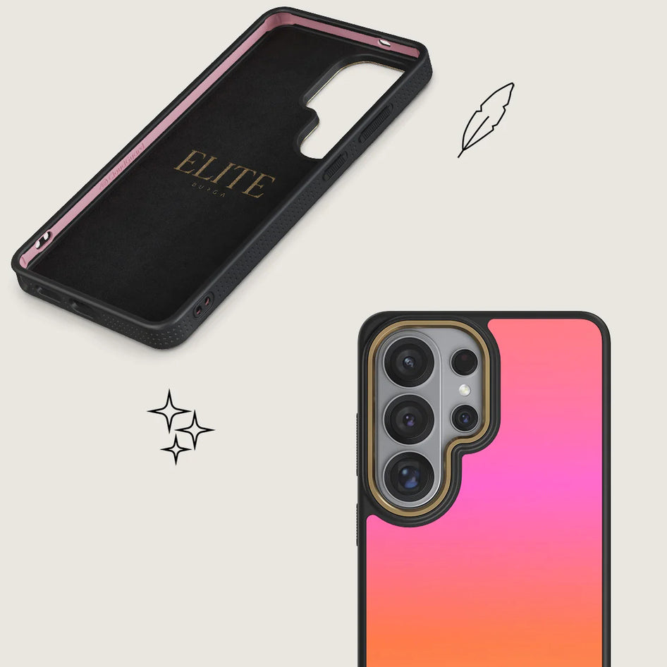 Handyhülle für Galaxy S26 Ultra, Burga Elite Dark MagSafe, Sunset Club Gold