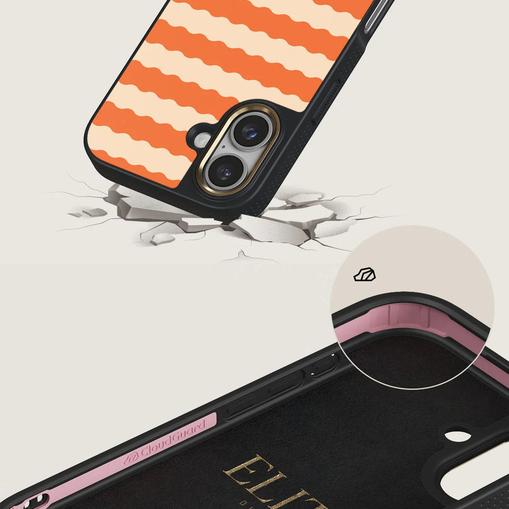 Handyhülle für iPhone 16, Burga Elite Dark MagSafe, Papaya Gold