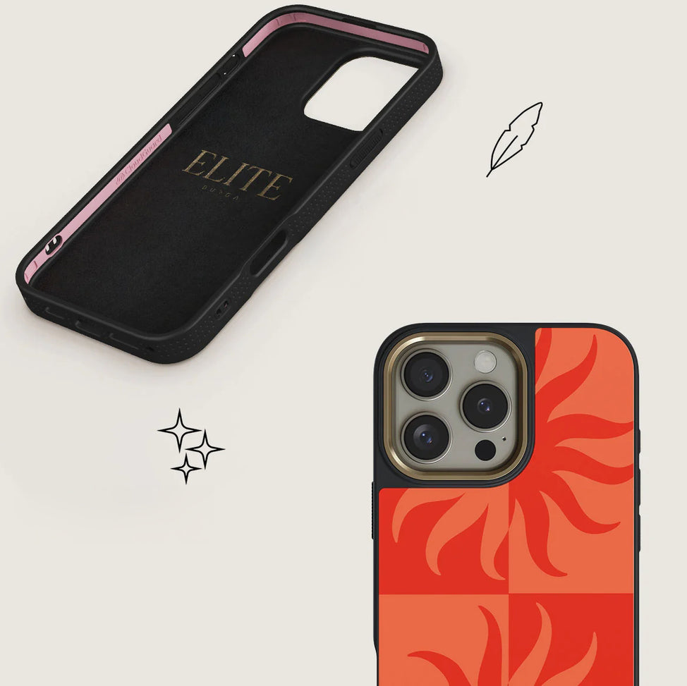 Handyhülle für iPhone 16 Pro Max, Burga Elite Dark MagSafe, Sunkissed Gold
