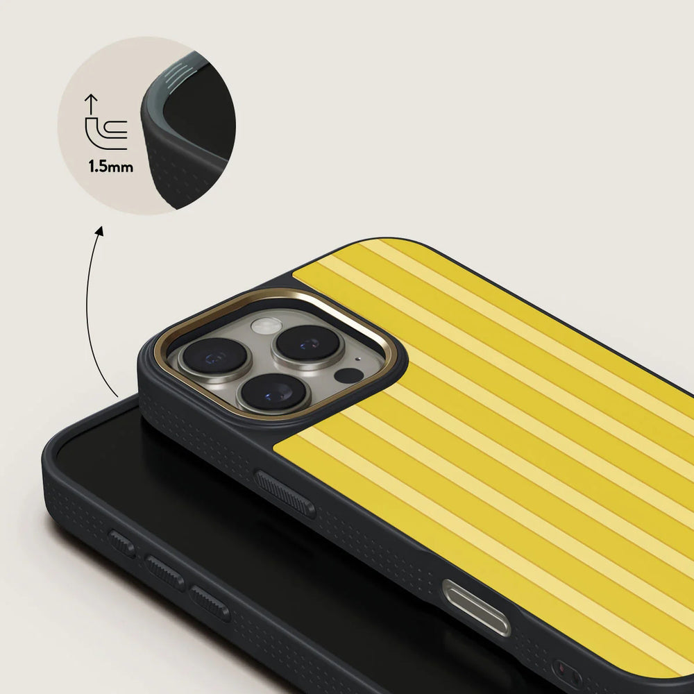 Handyhülle für iPhone 16 Pro, Burga Elite Dark MagSafe, Sunbreak Gold