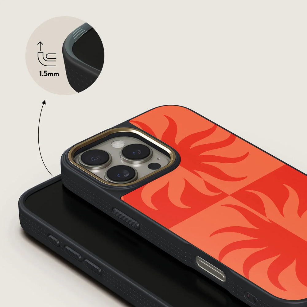 Handyhülle für iPhone 16 Pro, Burga Elite Dark MagSafe, Sunkissed Gold