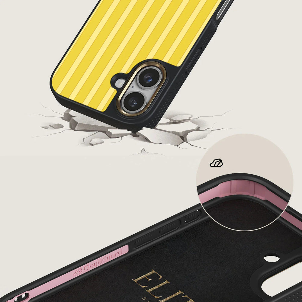 Handyhülle für iPhone 16, Burga Elite Dark MagSafe, Sunbreak Gold