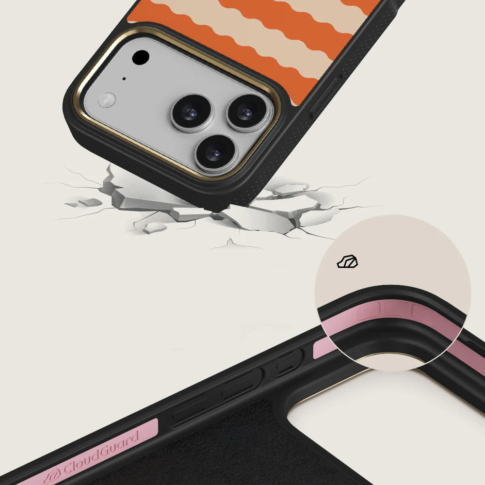 Handyhülle für iPhone 17 Pro Max, Burga Elite Dark MagSafe, Papaya Gold