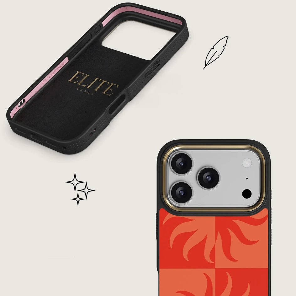 Handyhülle für iPhone 17 Pro, Burga Elite Dark MagSafe, Sunkissed Gold