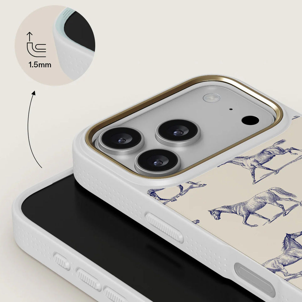 Handyhülle für iPhone 17 Pro, Burga Elite Light MagSafe, Derby Race Gold