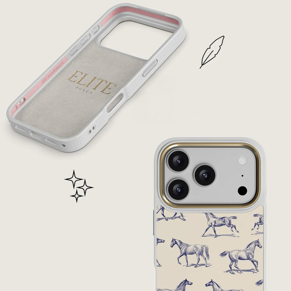 Handyhülle für iPhone 17 Pro, Burga Elite Light MagSafe, Derby Race Gold