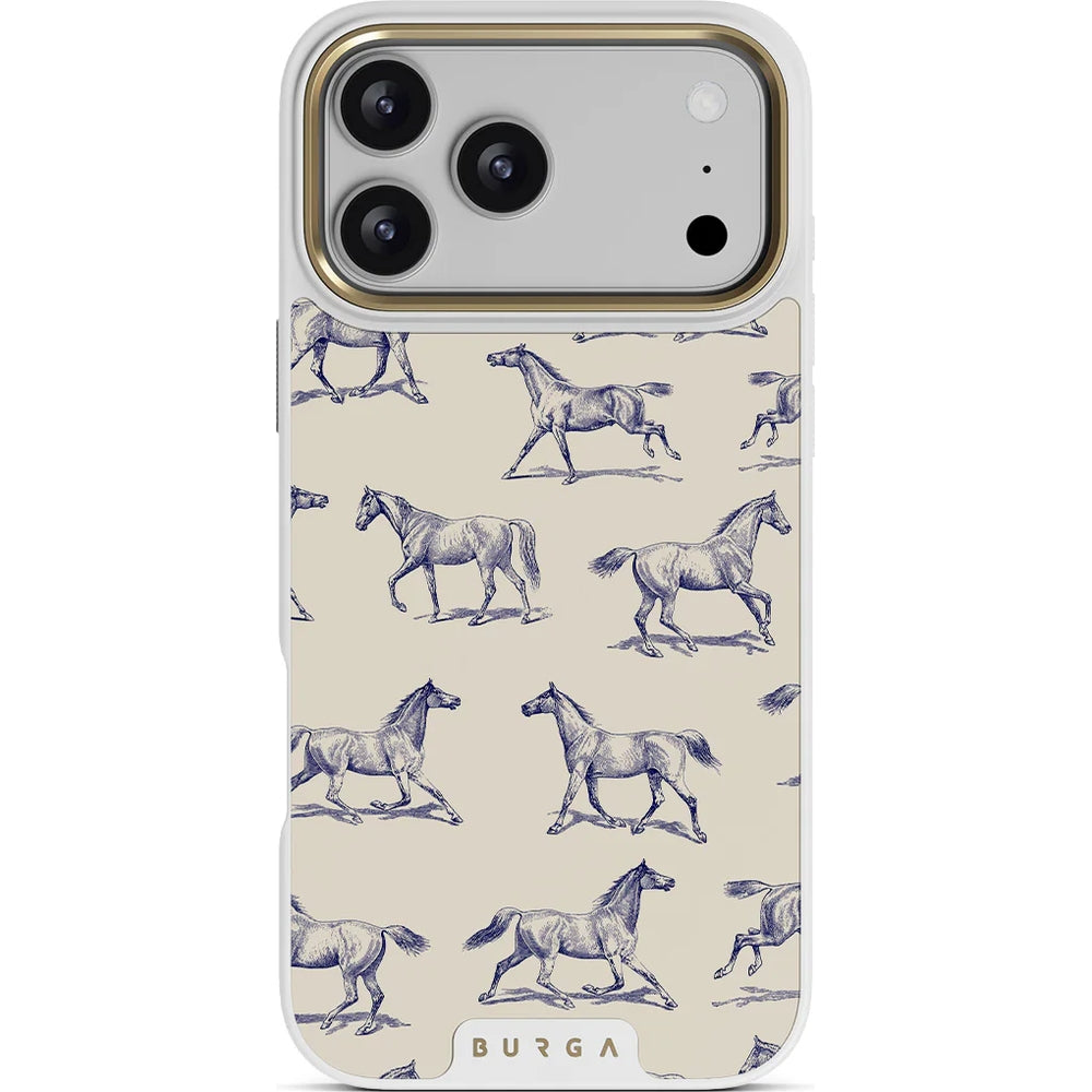 Handyhülle für iPhone 17 Pro Max, Burga Elite Light MagSafe, Derby Race Gold