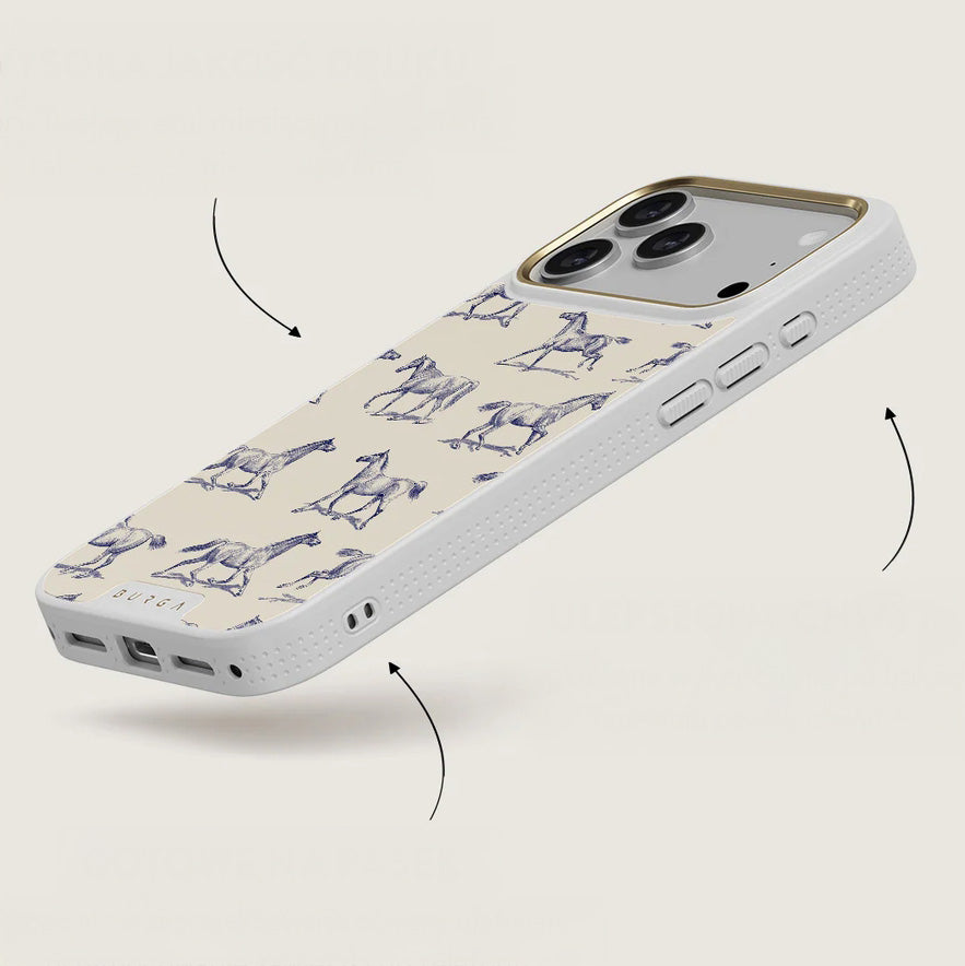 Handyhülle für iPhone 17 Pro Max, Burga Elite Light MagSafe, Derby Race Gold