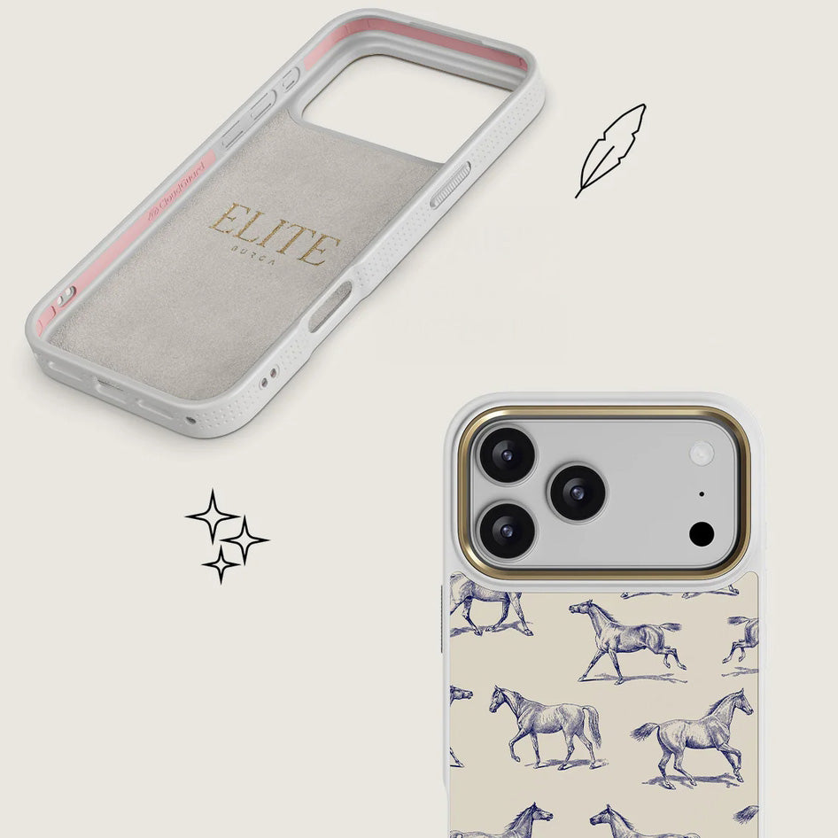 Handyhülle für iPhone 17 Pro Max, Burga Elite Light MagSafe, Derby Race Gold