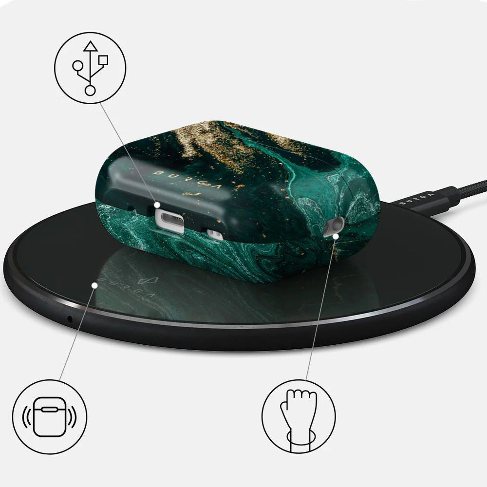 Schutzhülle für AirPods Pro 2, Burga Emerald Pool Tough, Mehrfarbig Marine