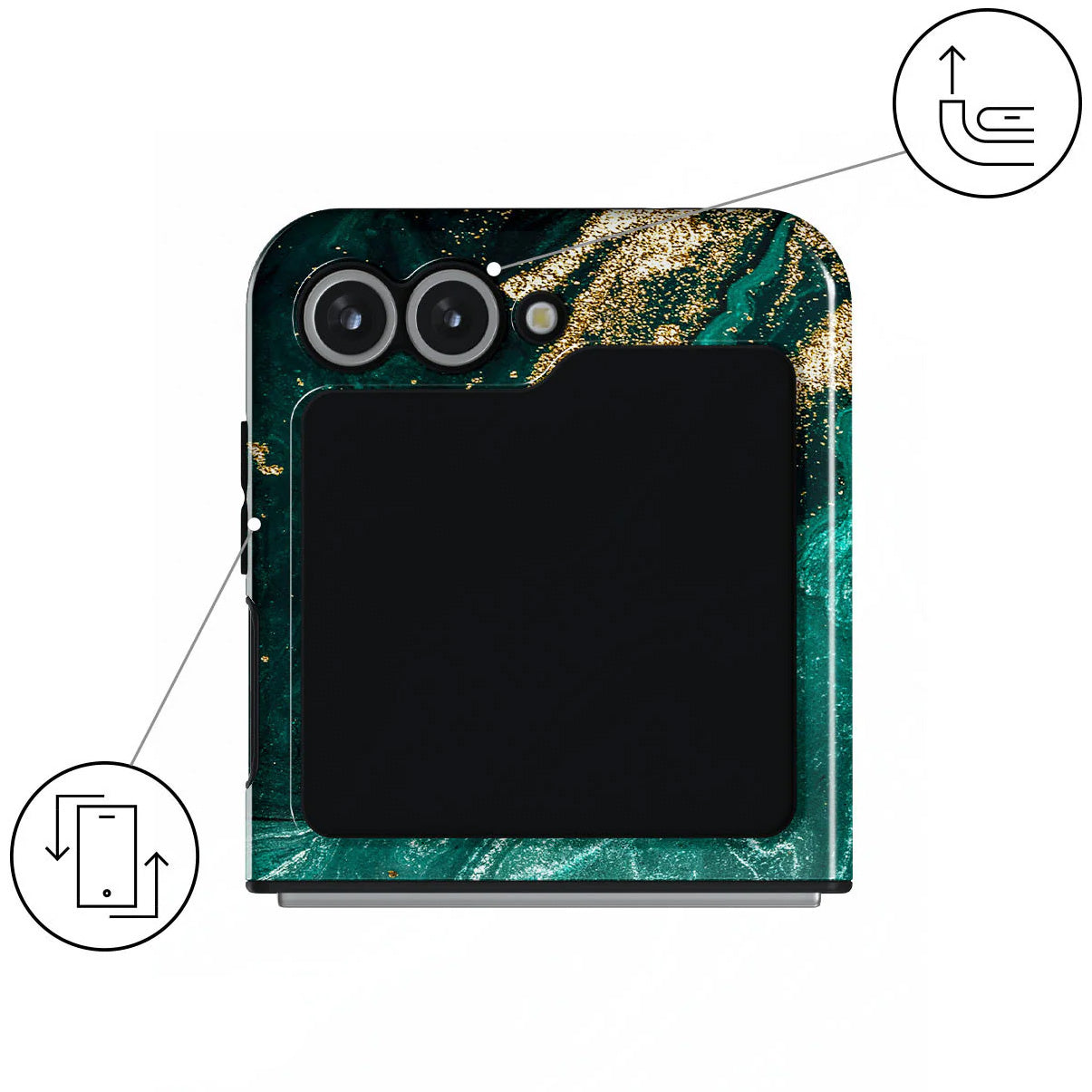 Handyhülle für Galaxy Z Flip7 FE / Z Flip6, Burga Emerald Pool Tough, Mehrfarbig Marine