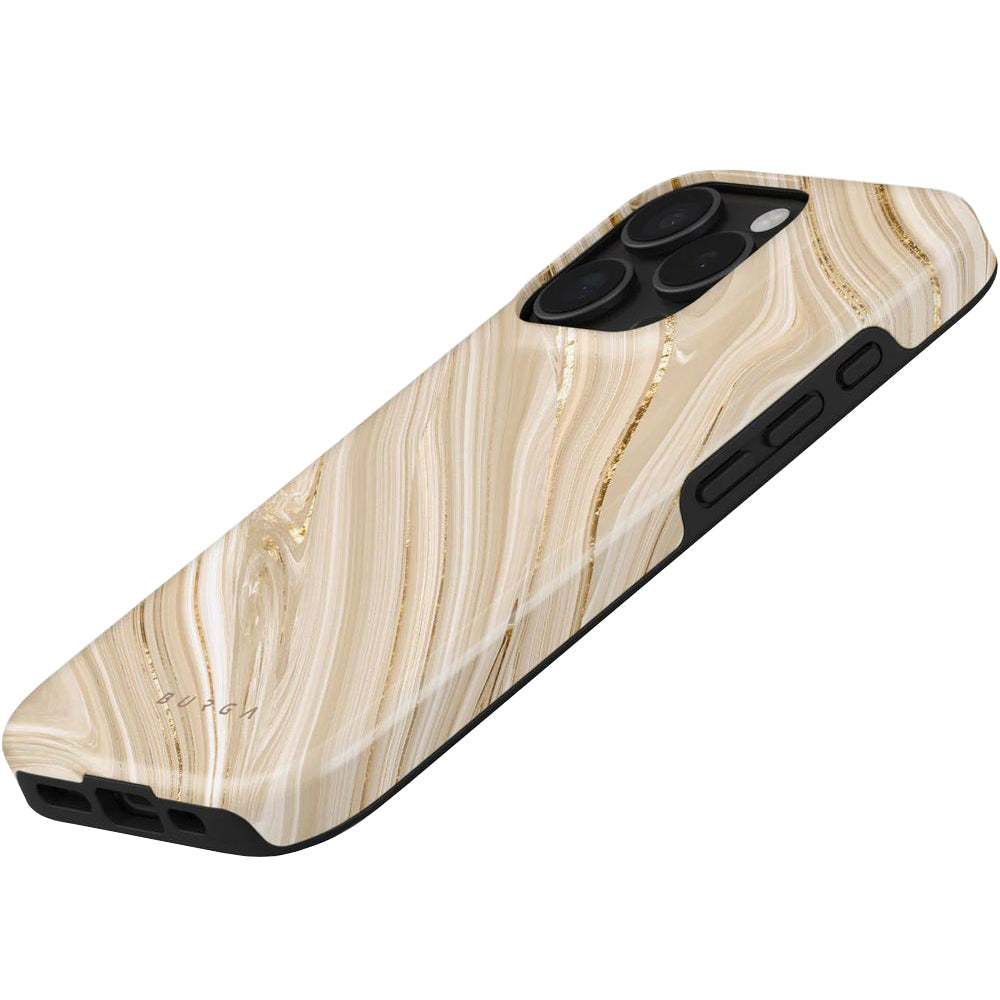 Handyhülle für iPhone 16 Pro, Burga Full Glam Tough Magnetic, Beige gemustert