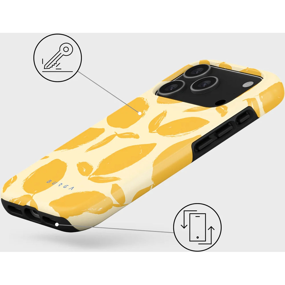 Handyhülle für iPhone Air, Burga Lemon Tart Tough Magnetic, Gelb mit Zitronenmuster
