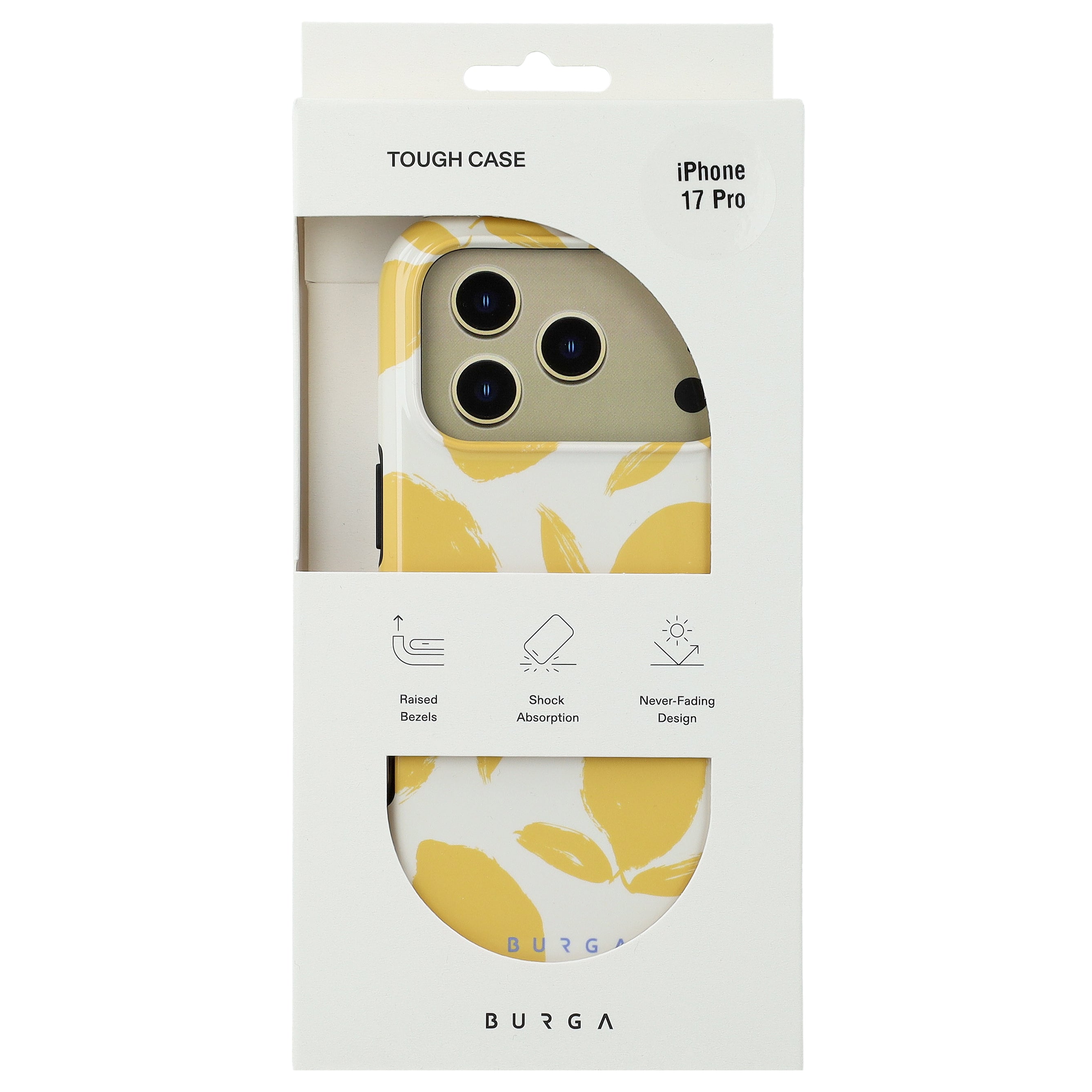 Handyhülle für iPhone 17 Pro, Burga Lemon Tart Tough Magnetic, Gelb mit Zitronenmuster