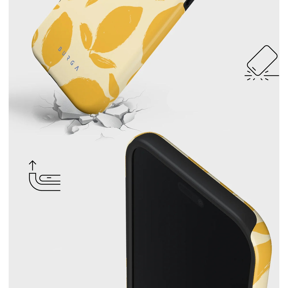 Handyhülle für iPhone 17 Pro, Burga Lemon Tart Tough Magnetic, Gelb mit Zitronenmuster