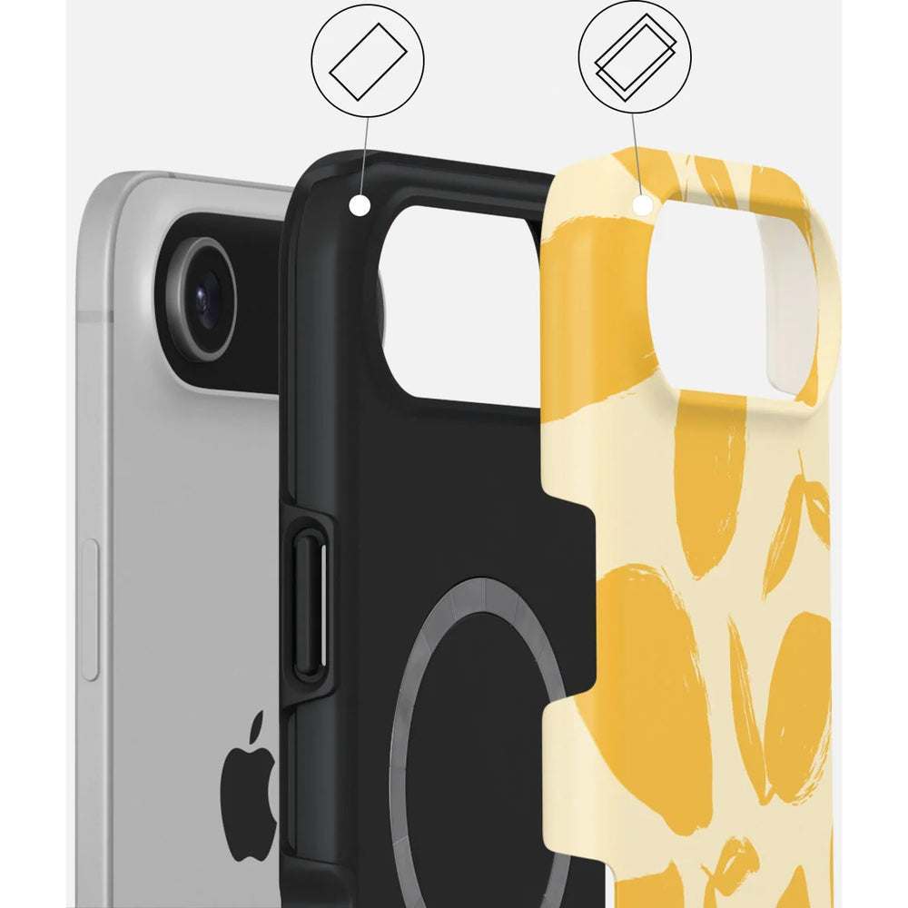 Handyhülle für iPhone 17 Pro, Burga Lemon Tart Tough Magnetic, Gelb mit Zitronenmuster