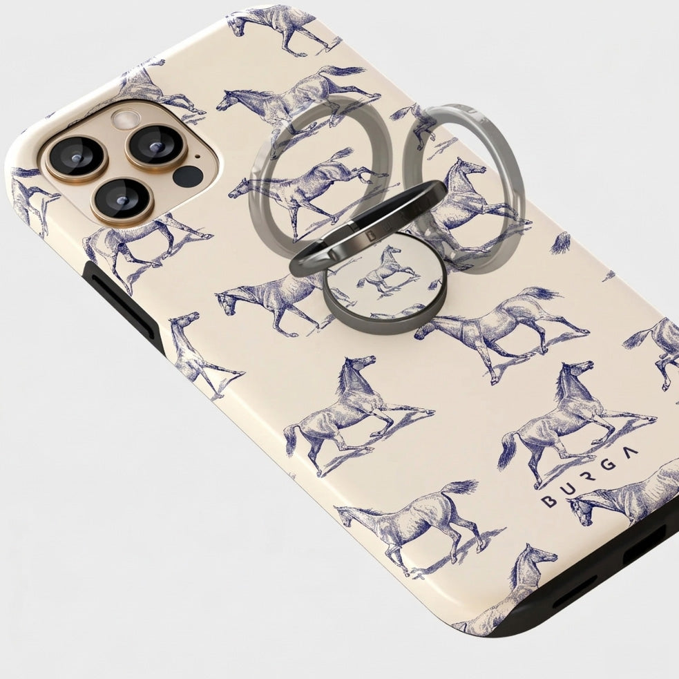 Finger-Magnet-Halterung / Ständer, Burga Derby Race, Beige mit Blau