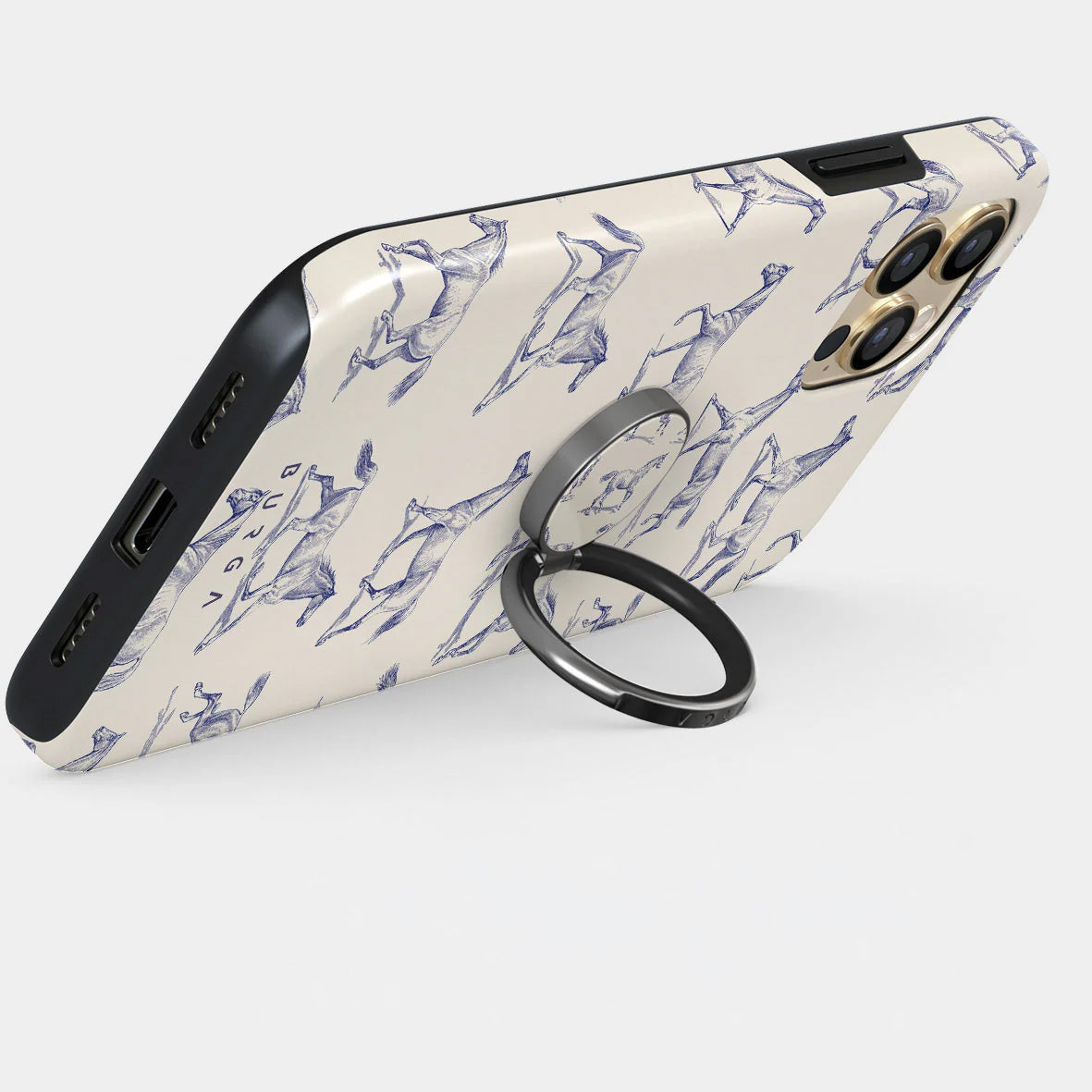 Finger-Magnet-Halterung / Ständer, Burga Derby Race, Beige mit Blau