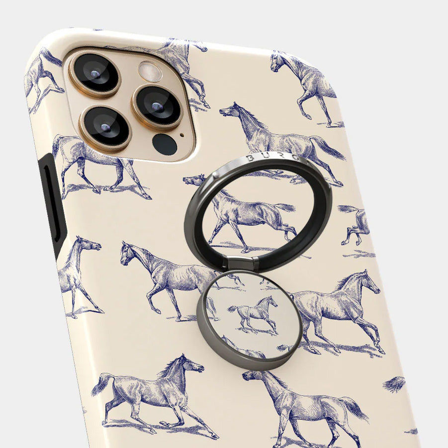 Finger-Magnet-Halterung / Ständer, Burga Derby Race, Beige mit Blau