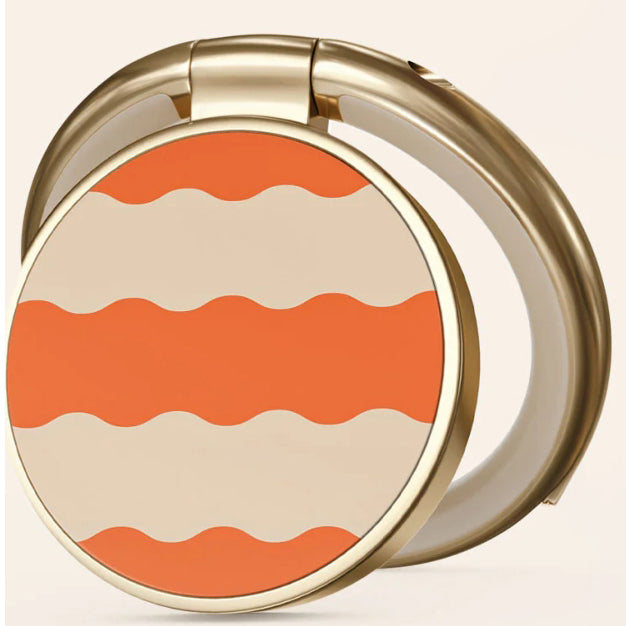 Haltering für Smartphone, Burga Printable Ring Holder, mit 360° Rotation und Standfunktion, Papaya, Beige-orange