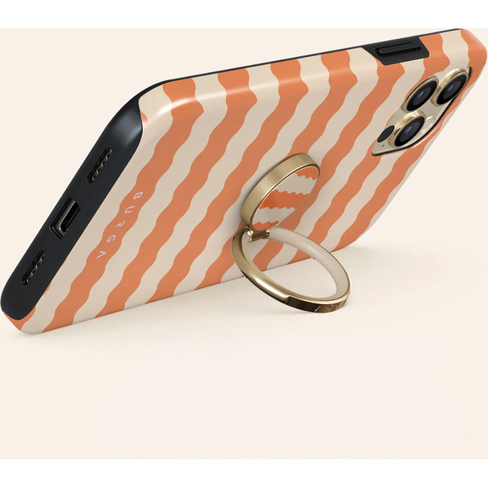 Haltering für Smartphone, Burga Printable Ring Holder, mit 360° Rotation und Standfunktion, Papaya, Beige-orange