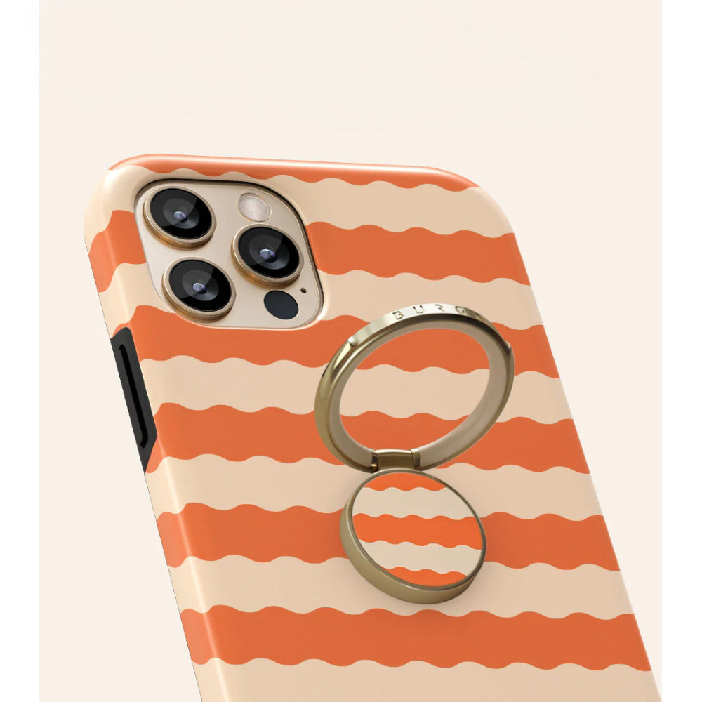 Haltering für Smartphone, Burga Printable Ring Holder, mit 360° Rotation und Standfunktion, Papaya, Beige-orange