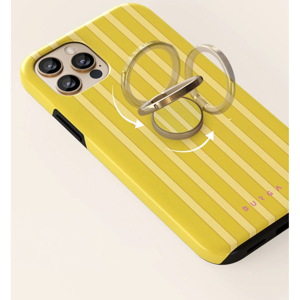 Haltering für Smartphone, Burga Printable Ring Holder, mit 360° Rotation und Standfunktion, Sunbreak, Golden-Gelb