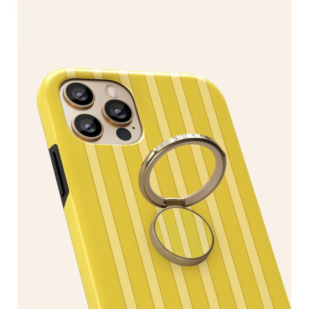 Haltering für Smartphone, Burga Printable Ring Holder, mit 360° Rotation und Standfunktion, Sunbreak, Golden-Gelb