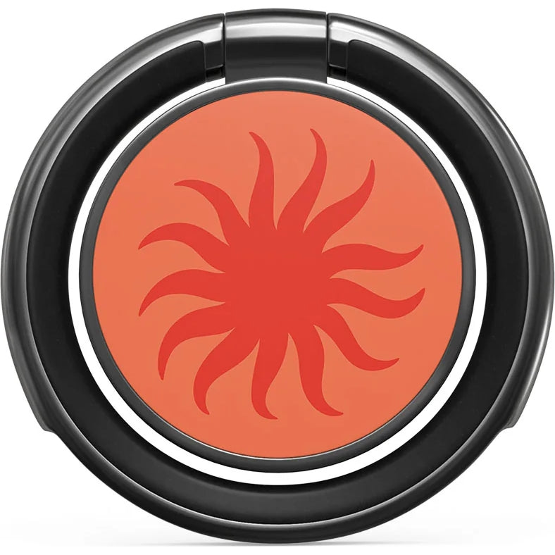 Haltering für Smartphone, Burga Printable Ring Holder, mit 360° Rotation und Standfunktion, Sunkissed, Silbern-Rot