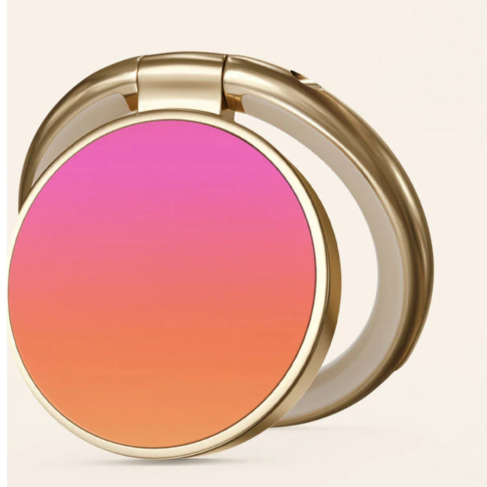 Haltering für Smartphone, Burga Printable Ring Holder, mit 360° Rotation und Standfunktion, Sunset Club, Rosa mit Orange