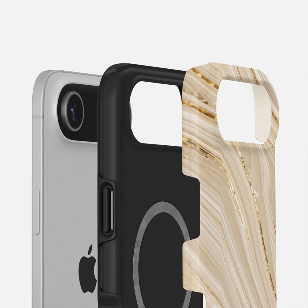 Handyhülle für iPhone Air, Burga Full Glam Tough Magnetic, Beige gemustert