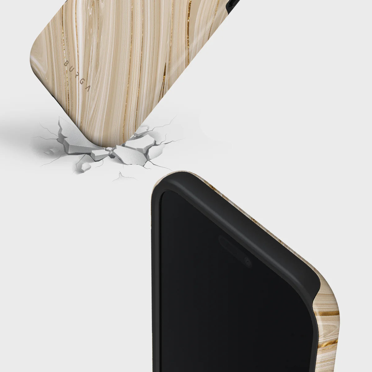 Handyhülle für iPhone Air, Burga Full Glam Tough Magnetic, Beige gemustert