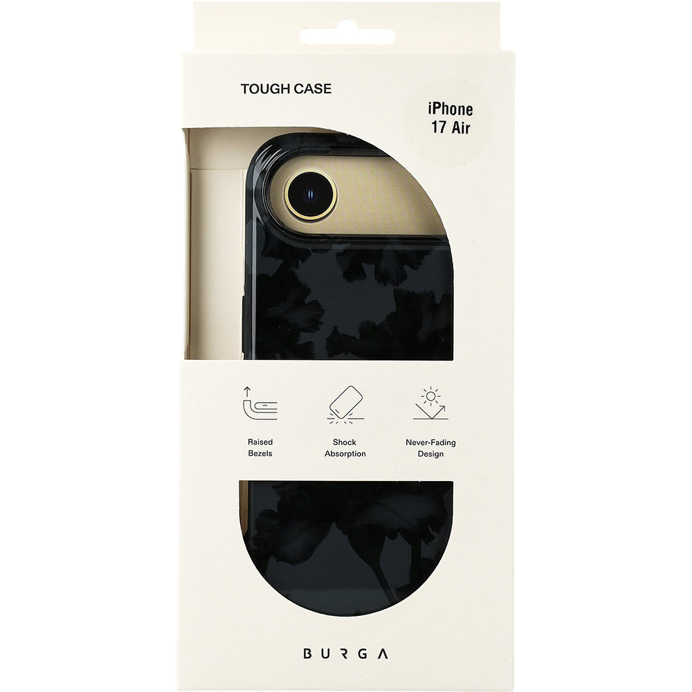 Handyhülle für iPhone Air, Burga Nucturnal Tough Magnetic, Schwarz mit floralem Muster