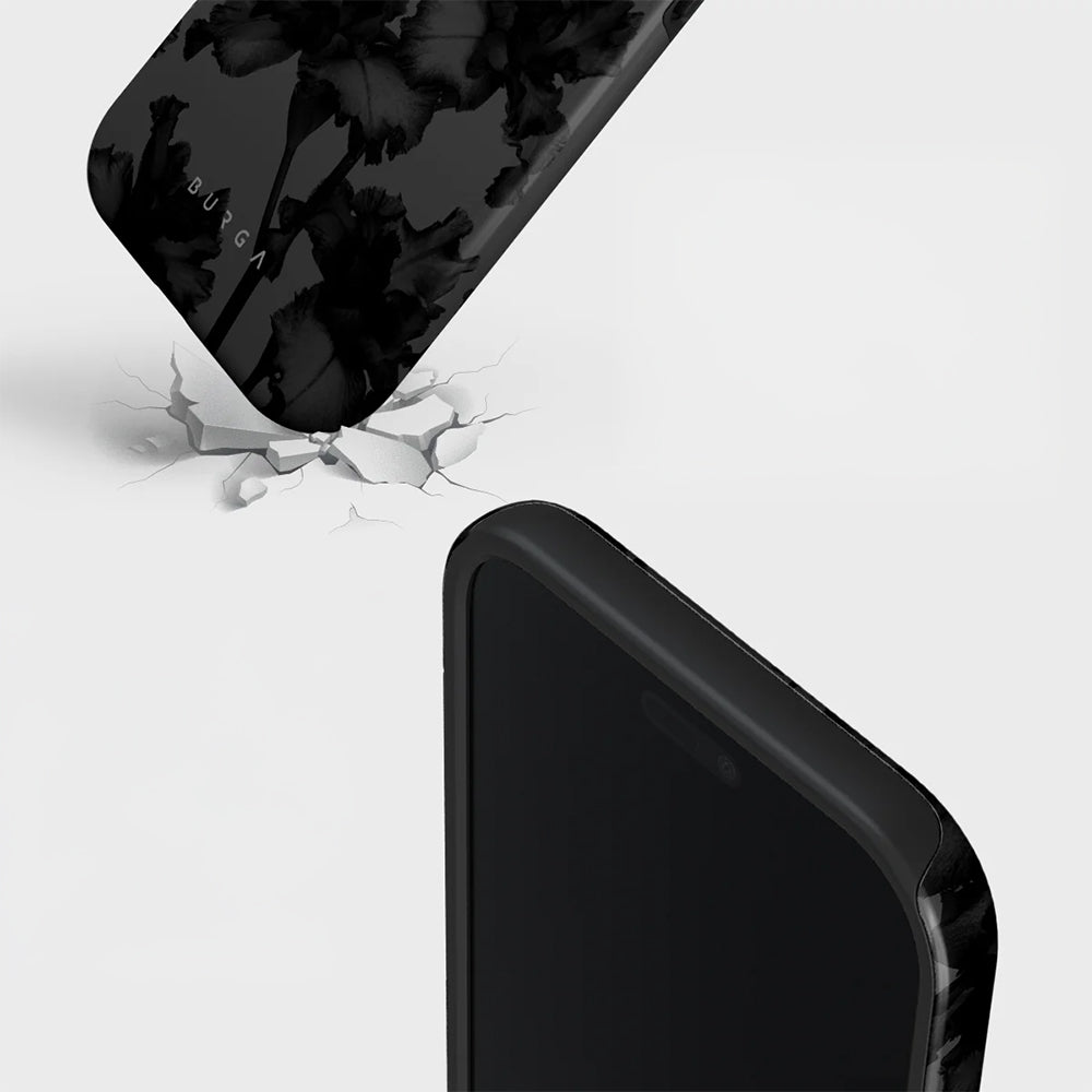 Handyhülle für iPhone Air, Burga Nucturnal Tough Magnetic, Schwarz mit floralem Muster