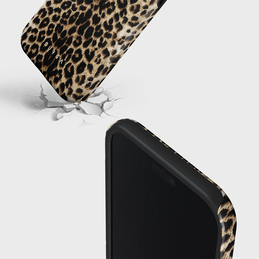 Handyhülle für iPhone Air, Burga Player Tough Magnetic, Braun mit Leopardenmuster