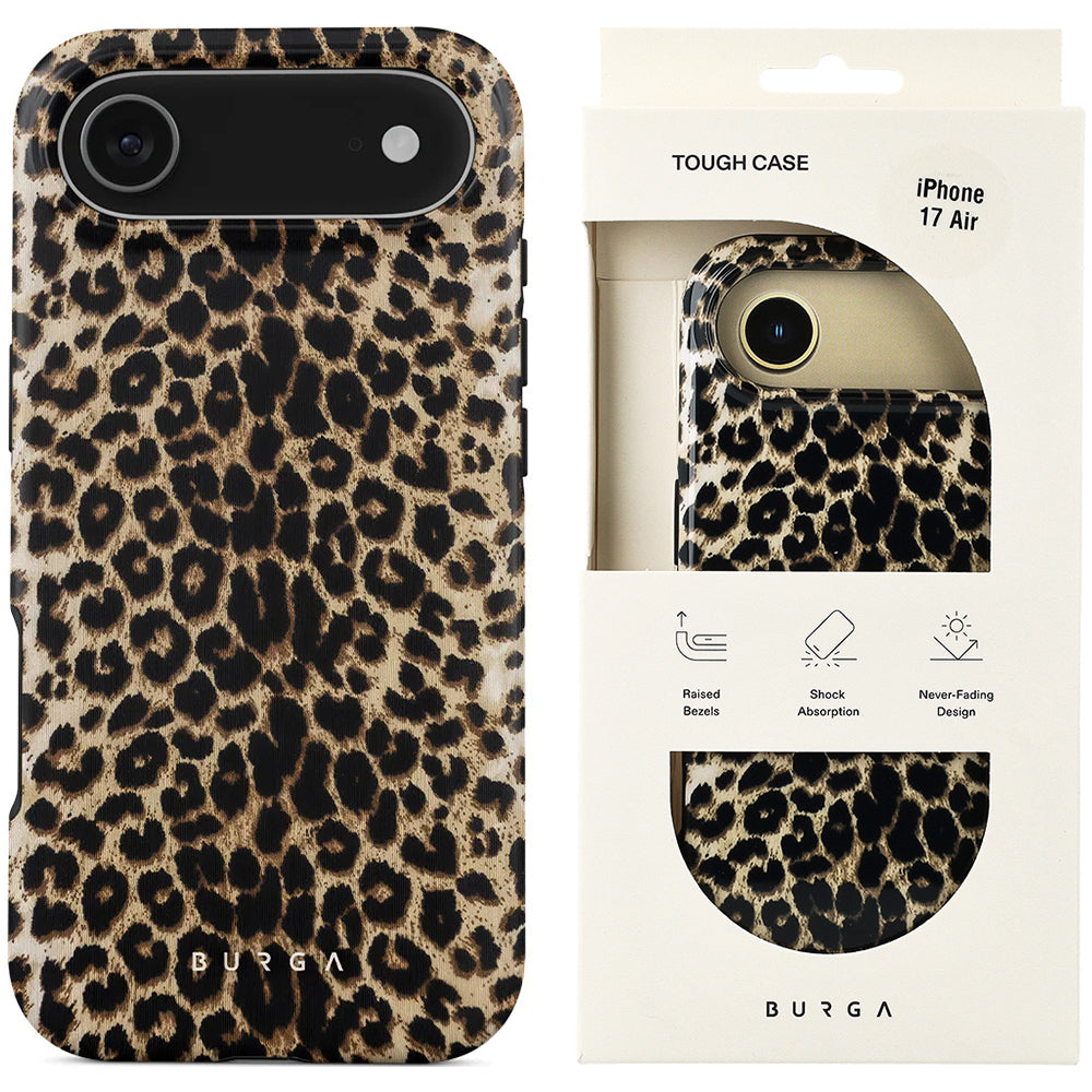 Handyhülle für iPhone Air, Burga Player Tough Magnetic, Braun mit Leopardenmuster