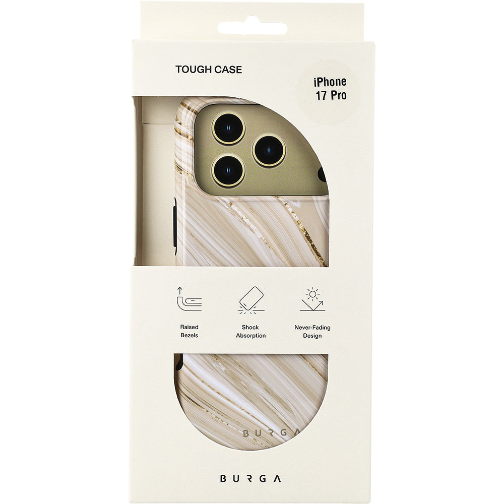 Handyhülle für iPhone 17, Burga Full Glam Tough Magnetic, Beige gemustert