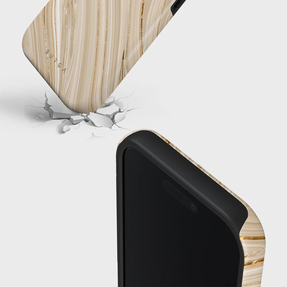 Handyhülle für iPhone 17, Burga Full Glam Tough Magnetic, Beige gemustert