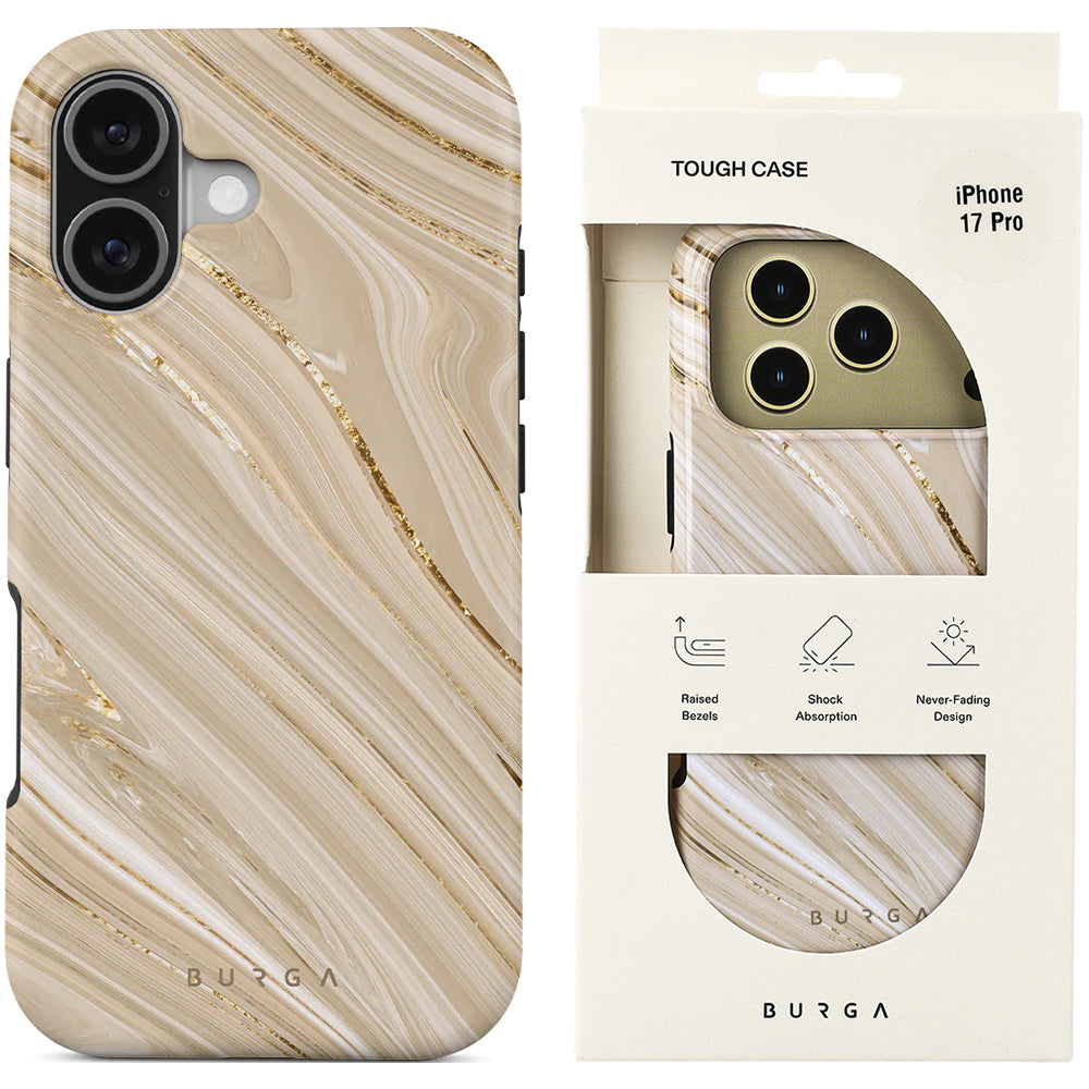 Handyhülle für iPhone 17, Burga Full Glam Tough Magnetic, Beige gemustert