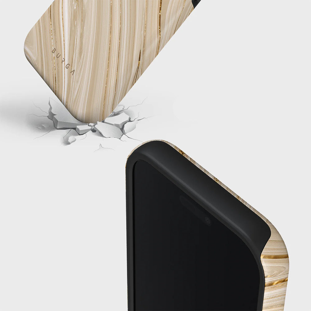 Handyhülle für iPhone 17 Pro, Burga Full Glam Tough Magnetic, Beige gemustert