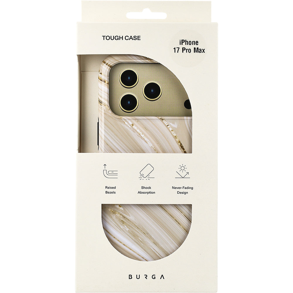 Handyhülle für iPhone 17 Pro Max, Burga Full Glam Tough Magnetic, Beige gemustert