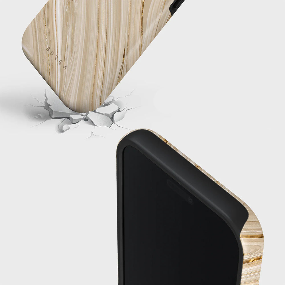 Handyhülle für iPhone 17 Pro Max, Burga Full Glam Tough Magnetic, Beige gemustert