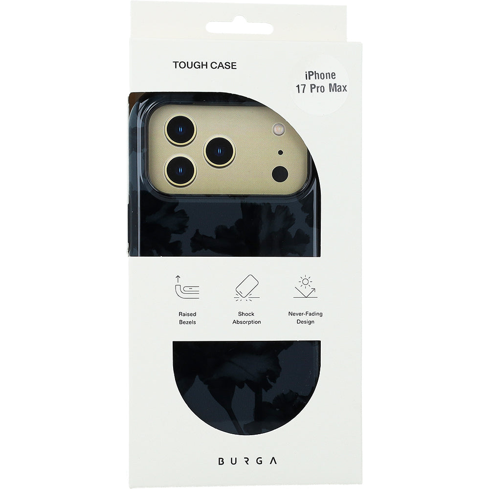 Handyhülle für iPhone 17 Pro Max, Burga Nucturnal Tough Magnetic, Schwarz mit floralem Muster