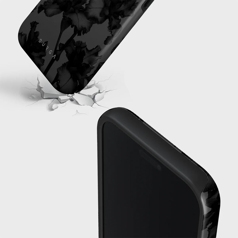 Handyhülle für iPhone 17 Pro Max, Burga Nucturnal Tough Magnetic, Schwarz mit floralem Muster