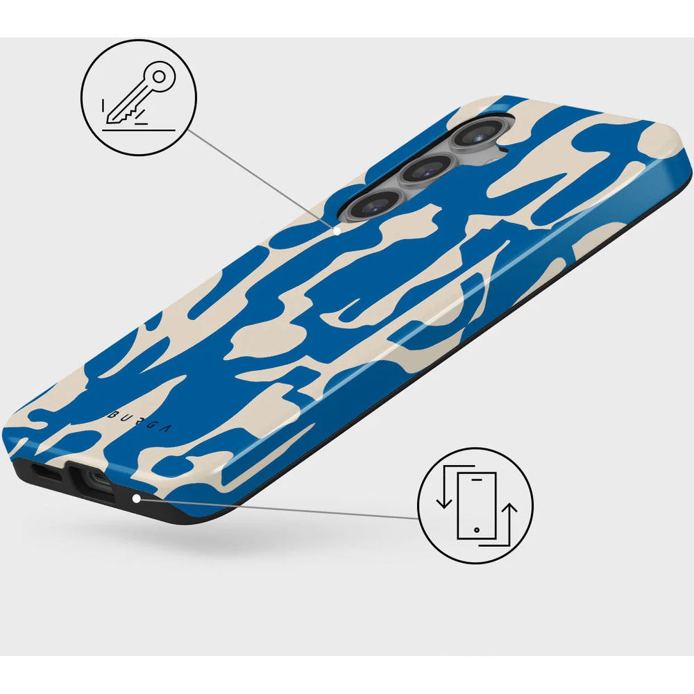 Handyhülle für Galaxy S24 Plus, Burga Mirage Tough, Beige und Blau