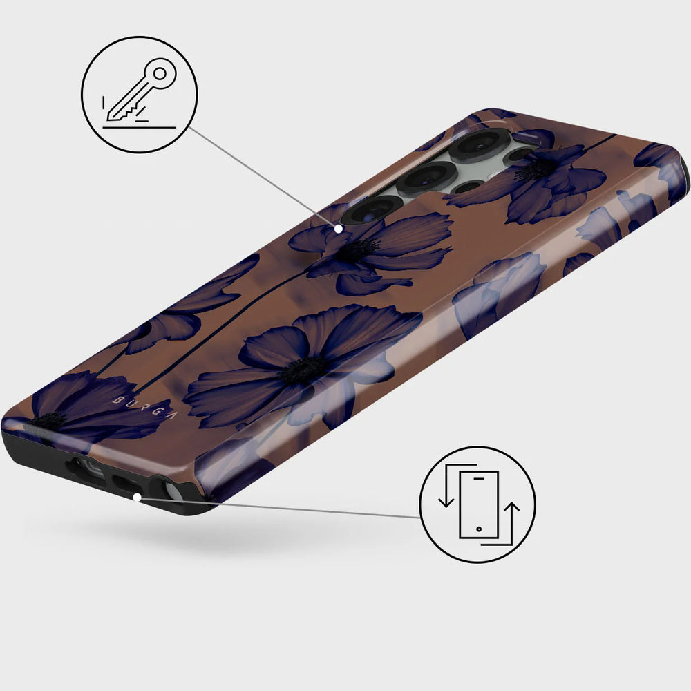 Handyhülle für Galaxy S25 Ultra, Burga Velvet Night Tough, Braun und marineblau