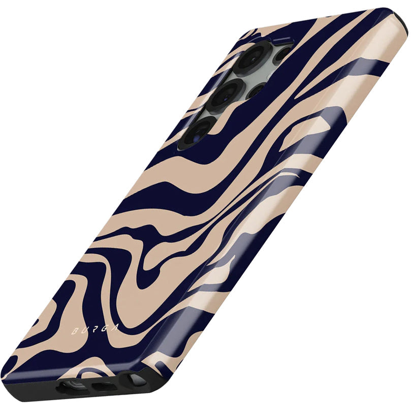 Handyhülle für Galaxy S25 Ultra, Burga Vigilant Tough, Beige und marineblau